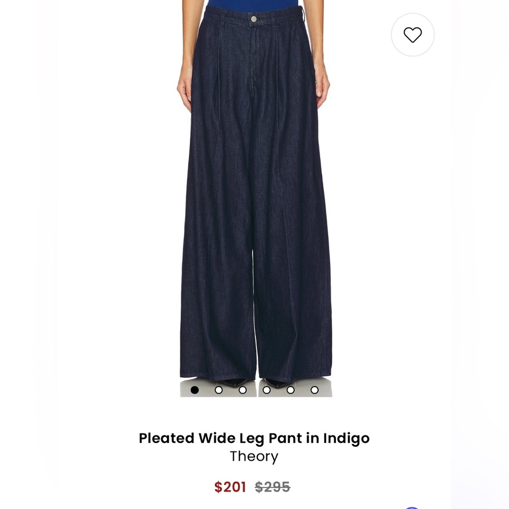 Theory Indigo Wide-Leg Denim Pants